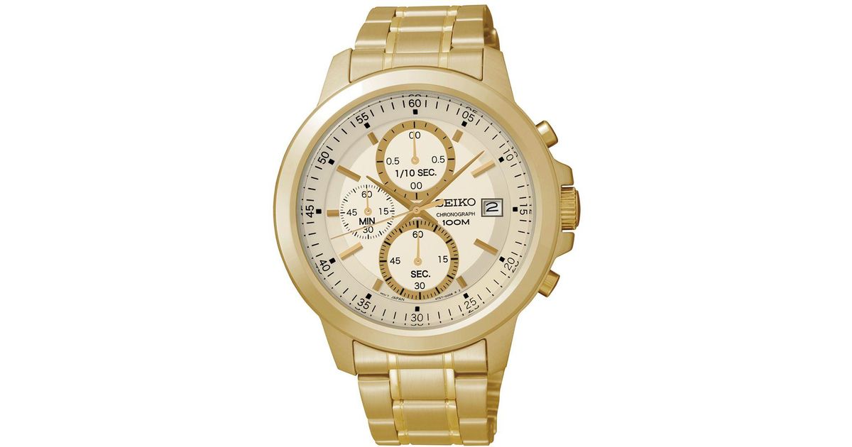 seiko 14k gold mens watch