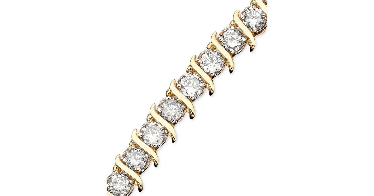 Lyst Macy S Diamond Bracelet In 10k Gold 5 Ct T W Metallic