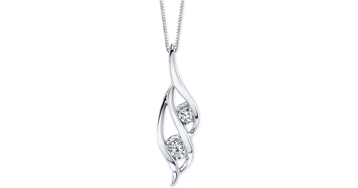 Macy S Sirena Two Stone Diamond Pendant Necklace 1 3 Ct T W In Macy S Sirena Two Stone Diamond Pendant Necklace 1 3 Ct T W In 14k Gold Or White Metallic Lyst