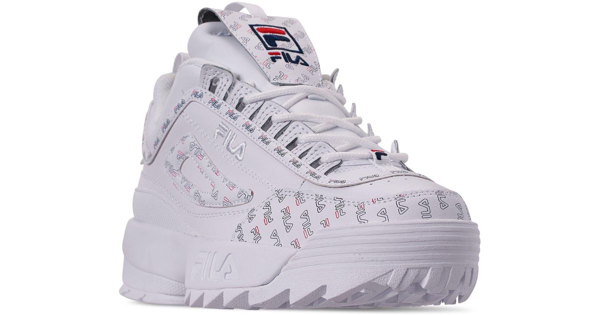 blue and white fila disruptor