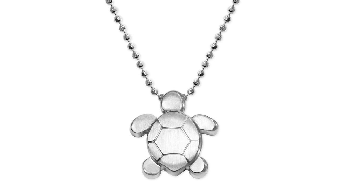 Lyst Alex Woo Turtle Pendant Necklace In Sterling Silver Metallic