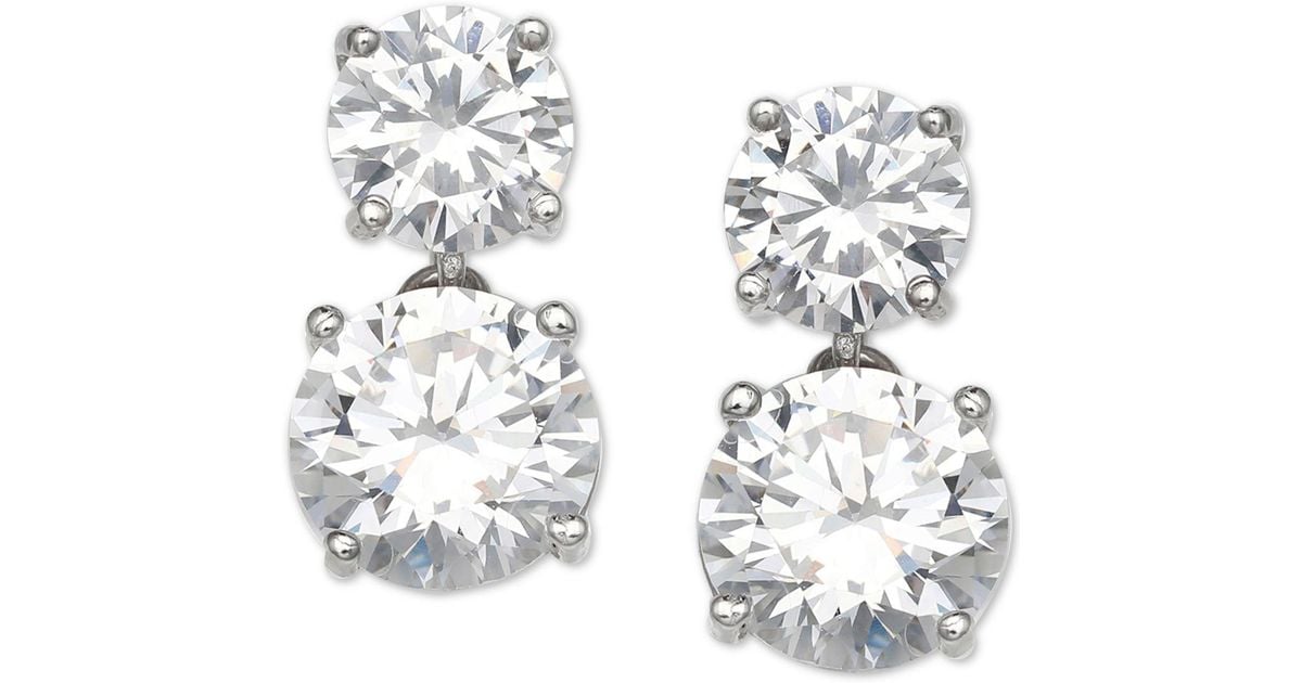 Lyst Giani Bernini Cubic Zirconia Drop Earrings In Sterling Silver Lyst Giani Bernini Cubic Zirconia Drop Earrings In Sterling Silver Created For Macy S Metallic