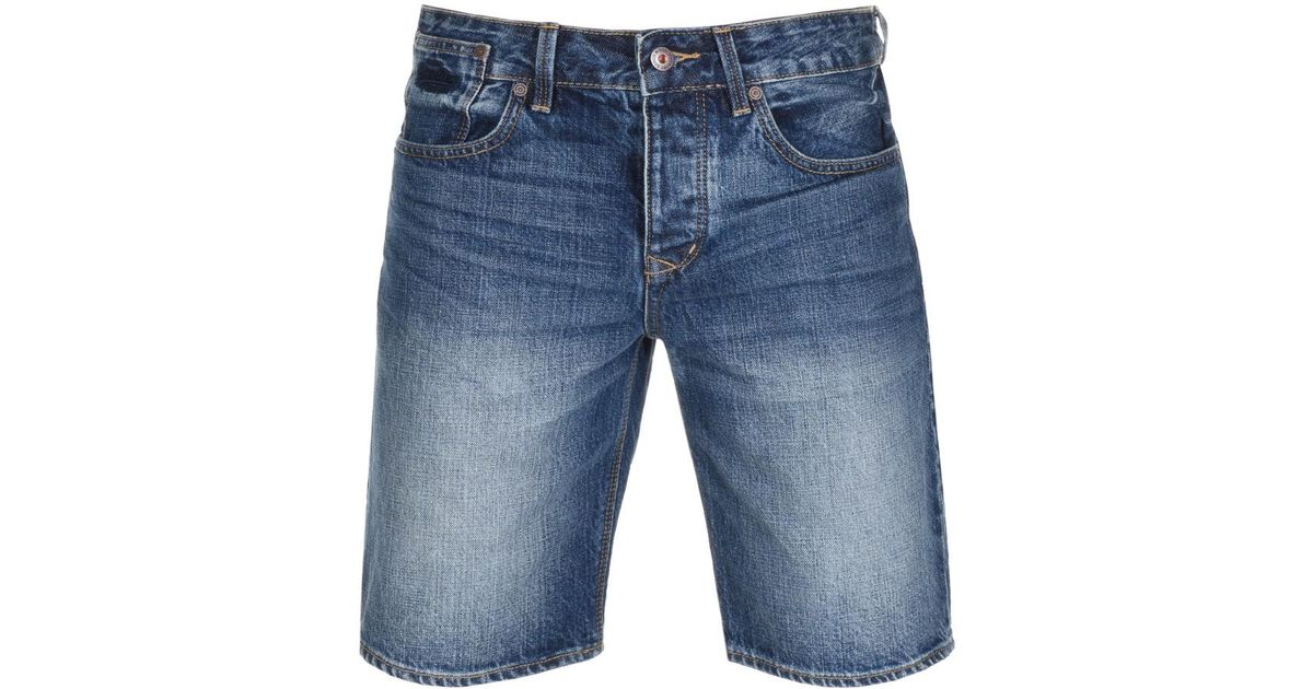 blue jean biker shorts