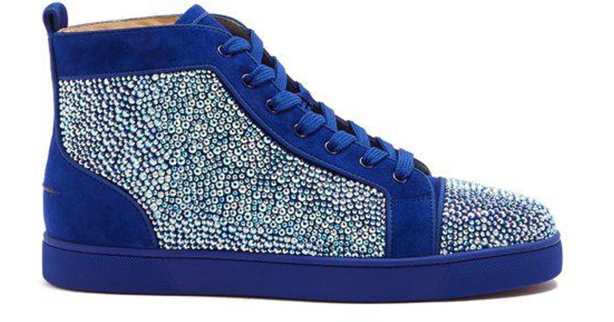 Lyst - Christian Louboutin Louis Strass Men's Flat in Blue for Men