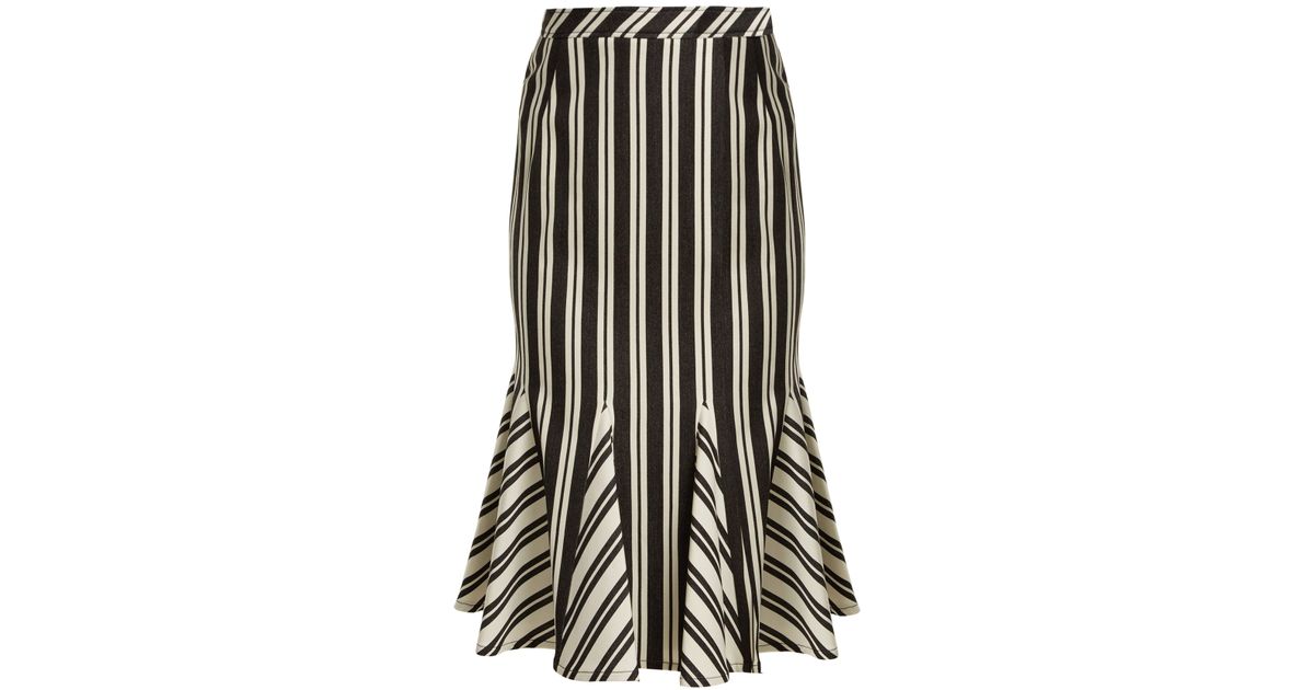 Altuzarra Crocus Striped Wool Blend Skirt in Black Stripe (Black) - Lyst