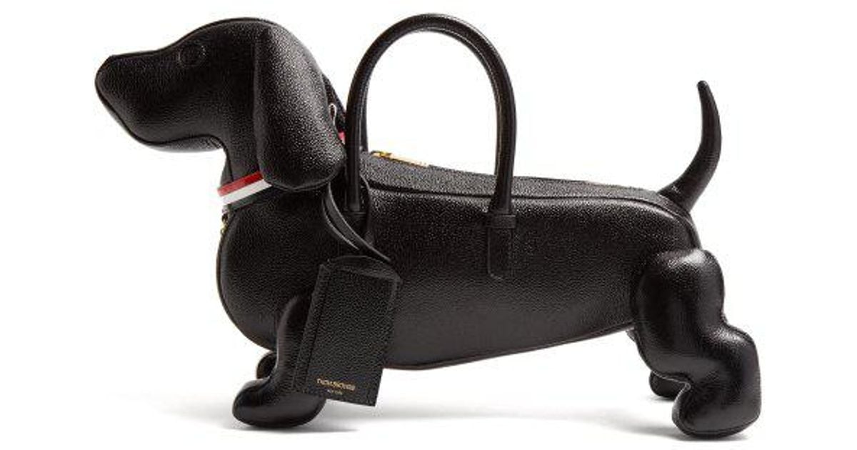 Lyst - Thom Browne Large Hector Dog Handbag Black in Black