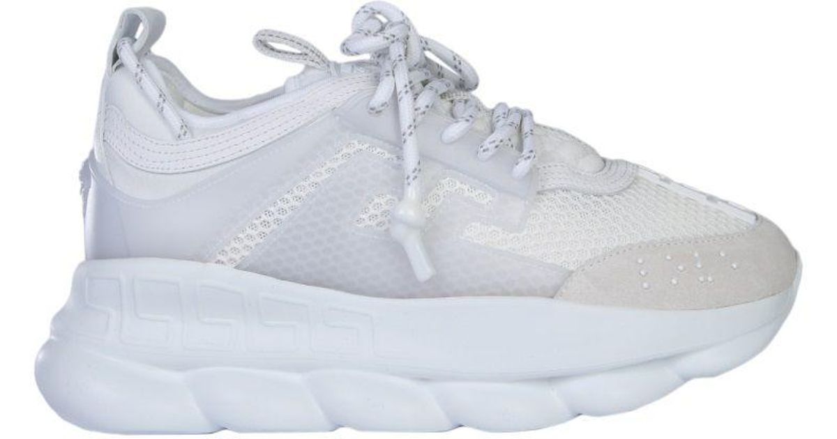 Versace White Leather Sneakers in White for Men - Lyst