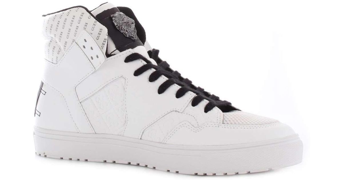 guess white leather shoes