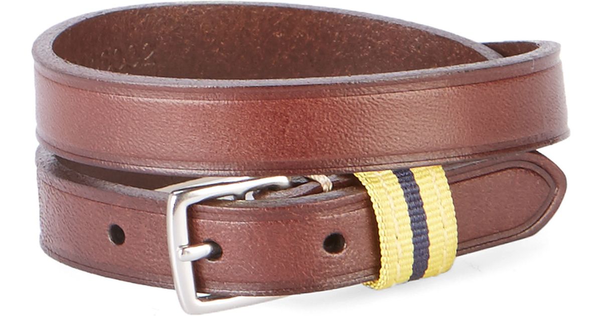 Polo ralph lauren Camel Leather Buckle Bracelet for Men | Lyst