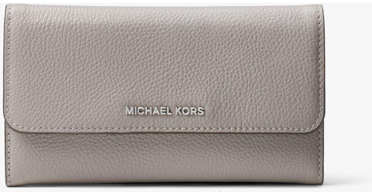 Lyst - Michael Kors Tri-fold Leather Wallet in Gray