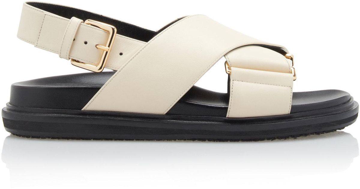 Marni Fussbett Slingback Sandals in White - Lyst