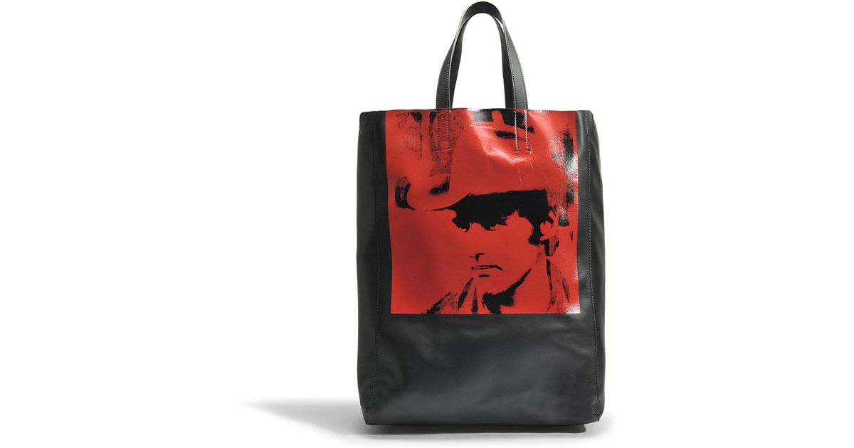 Calvin Klein 205w39nyc Dennis Hopper By Andy Warhol Soft Tote Bag In Calvin Klein 205w39nyc Dennis Hopper By Andy Warhol Soft Tote Bag In Black Pink And Red Lamb Leather Lyst