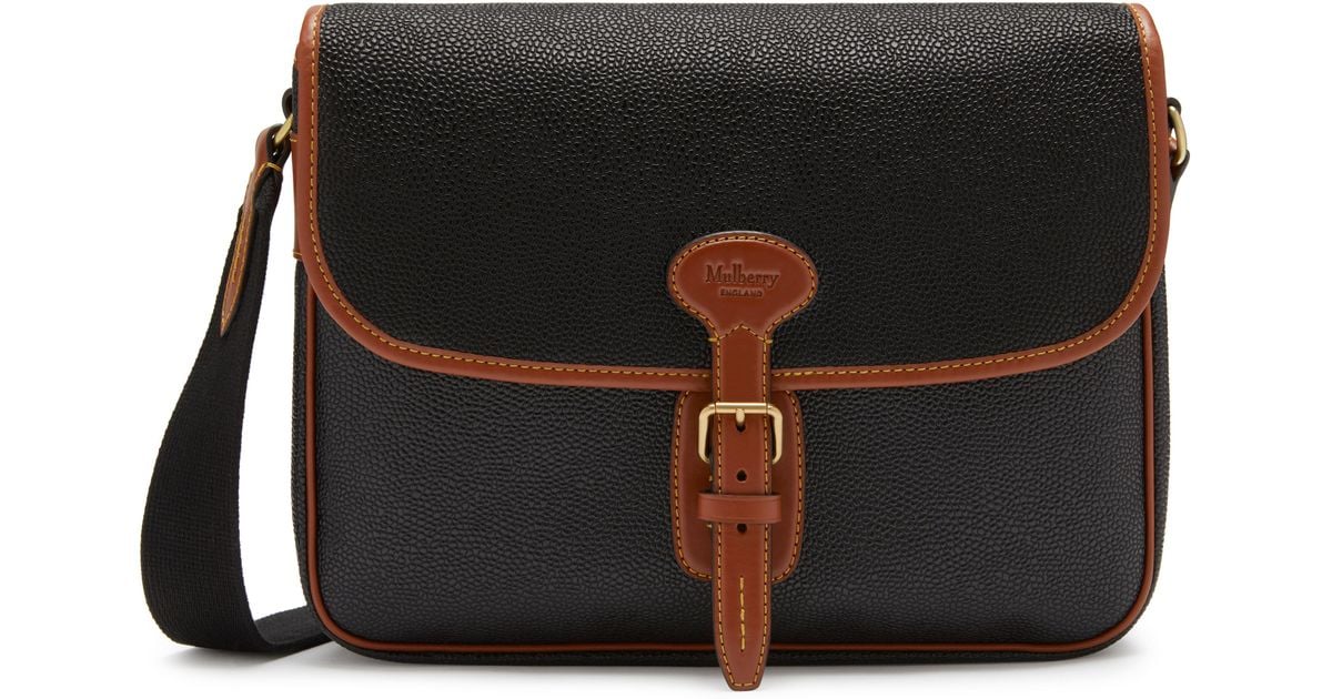 Mulberry Canvas Small Heritage Messenger In Black And Cognac ...