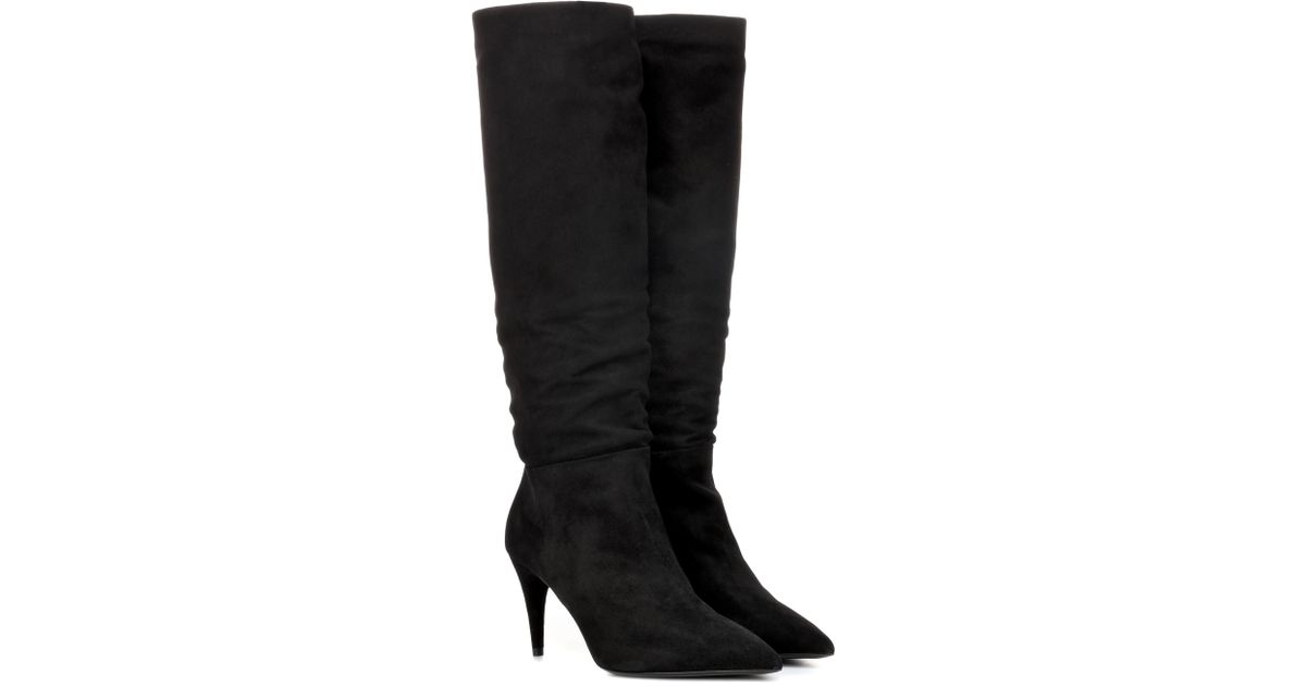 Prada Suede Boots in Black - Lyst