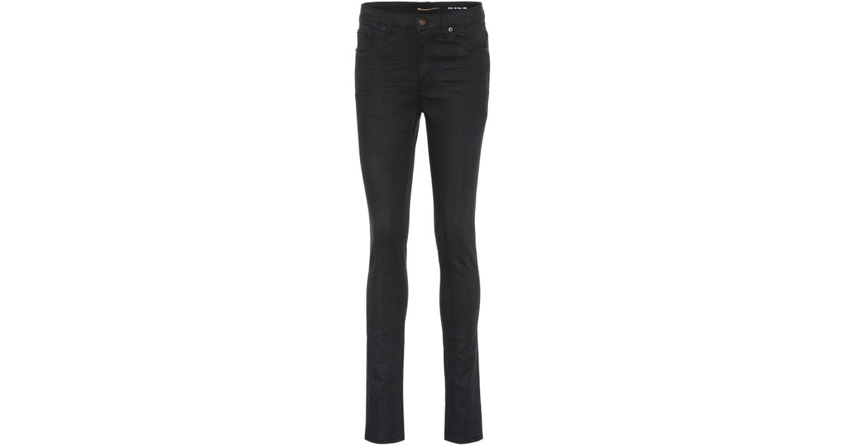 Saint Laurent Denim High-rise Skinny Jeans in Black - Lyst