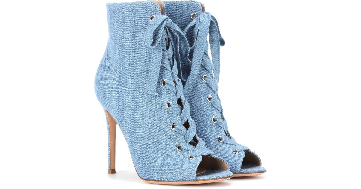 gianvito rossi denim booties