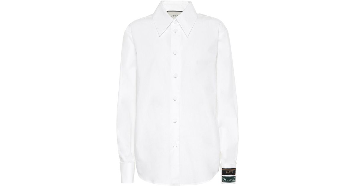 Gucci Cotton Shirt in White - Lyst