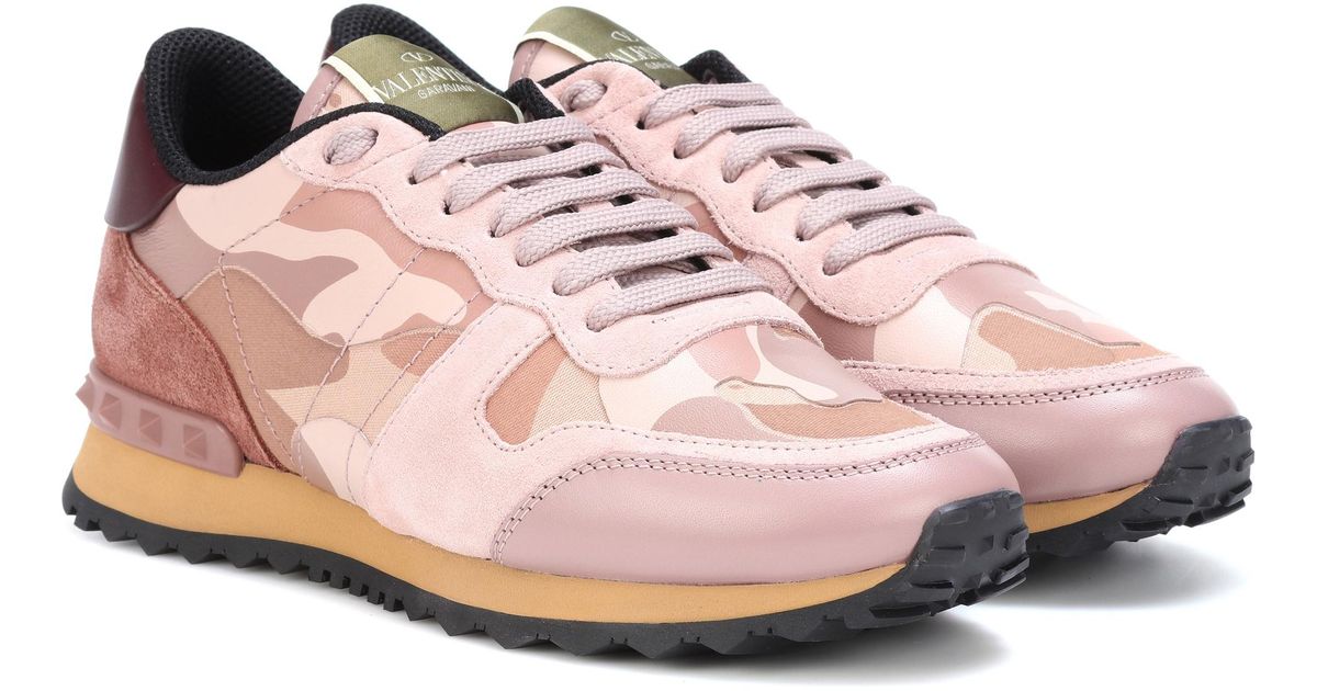 Lyst - Valentino Garavani Rockrunner Camouflage Sneakers in Pink