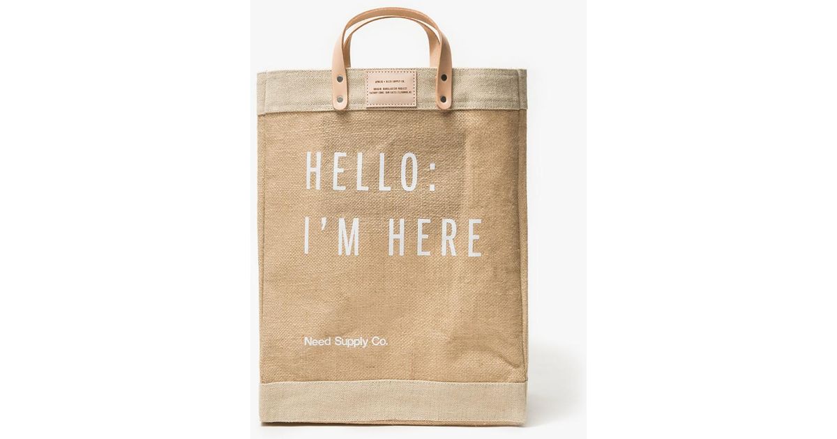 Lyst Apolis O I M Here Market Bag In Natural