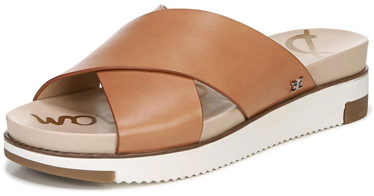 leather platform sliders