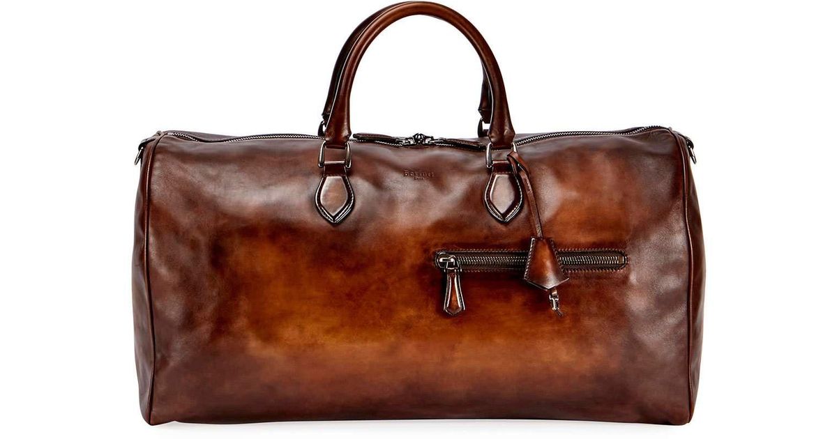 Lyst Berluti Jour Off Gm Large Leather Duffel Bag In Brown For Men