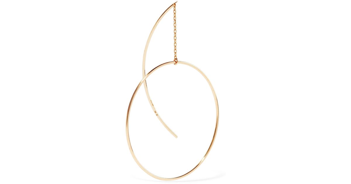 Lyst Hirotaka Circle 10 Karat Gold Earring In Metallic
