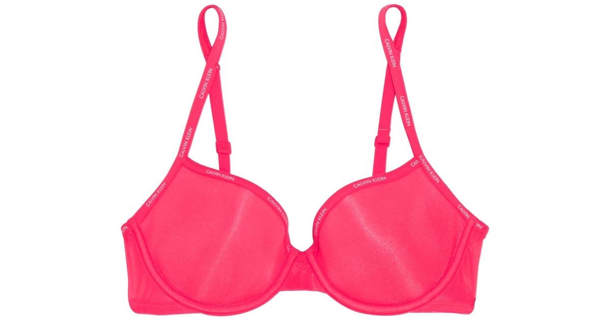 Calvin klein Sheer Marquisette Stretchmesh Underwired Bra in Pink Lyst