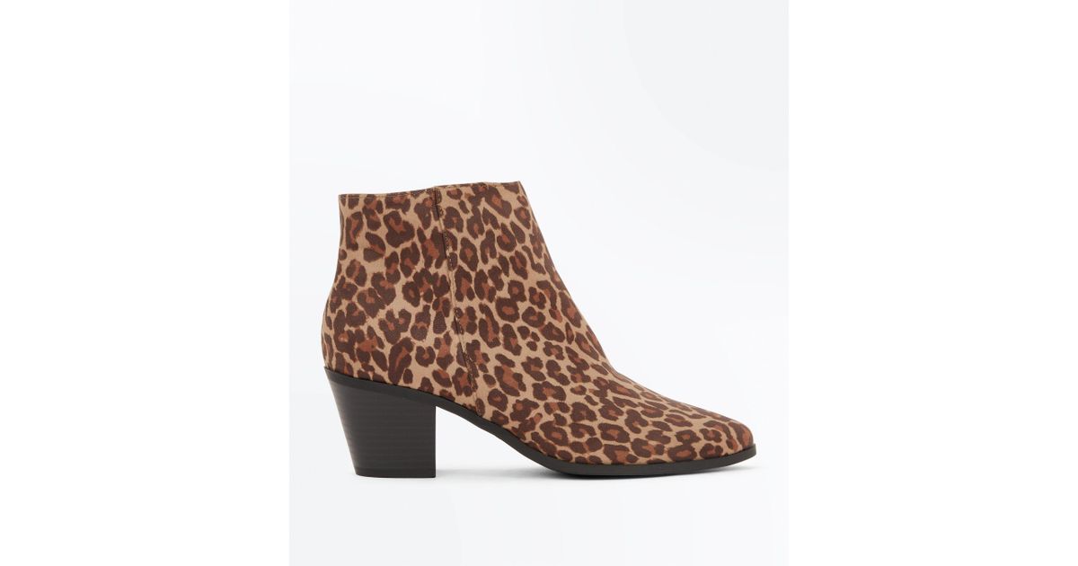 new look leopard print ankle boots