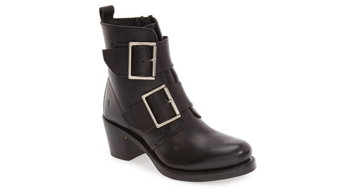 frye black buckle boots