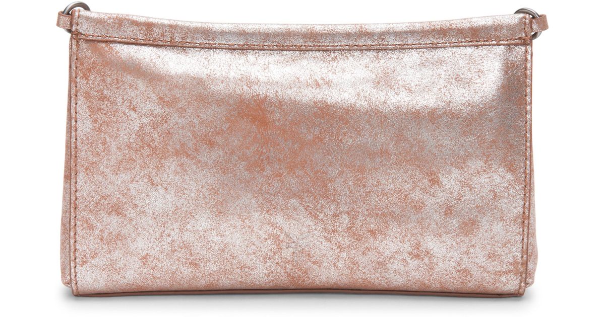 Lyst Frye Carson Metallic Leather Crossbody In Pink