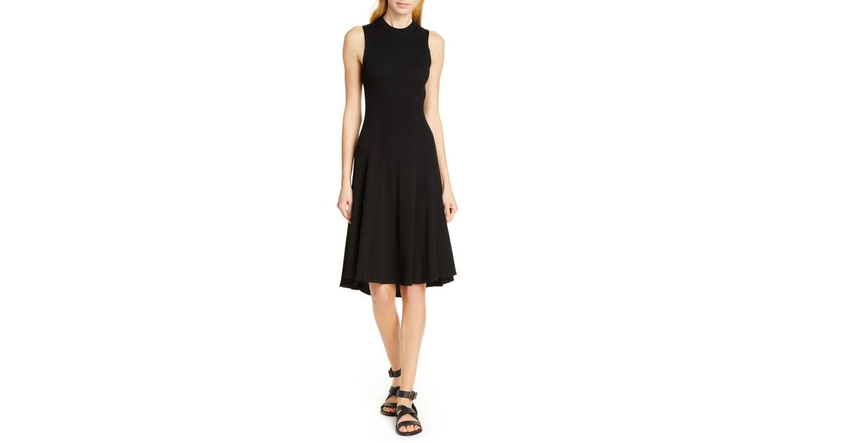 Polo Ralph Lauren Ribbed Knit Dress in Black - Lyst