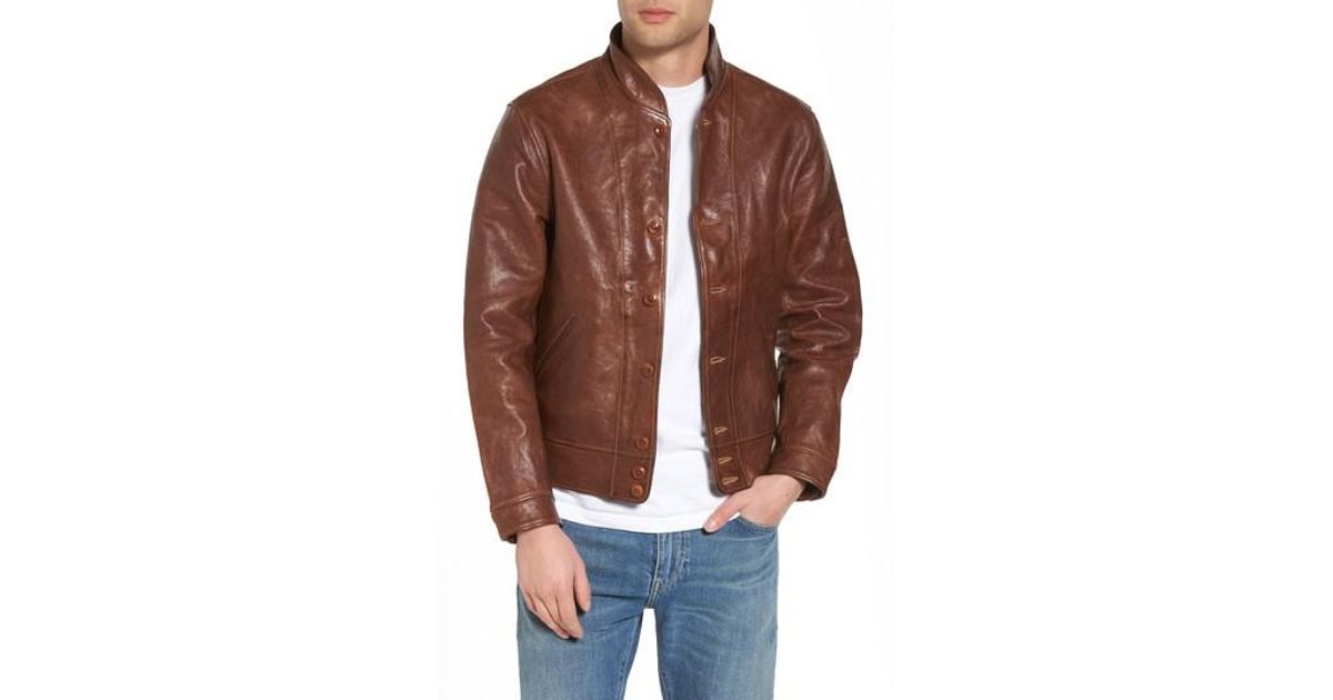 Levi S Vintage Clothing Menlo Cossack Leather Jacket In Brown Levi S Vintage Clothing Menlo Cossack Leather Jacket In Brown For Men Lyst