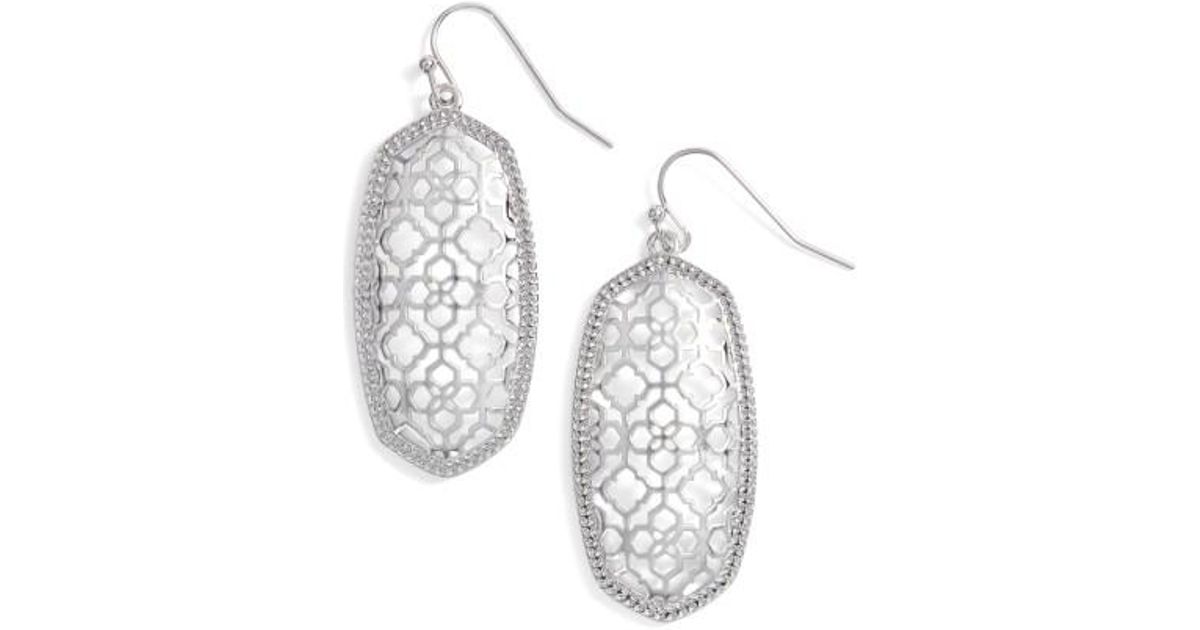 Lyst Kendra Scott Elle Openwork Drop Earrings In Metallic