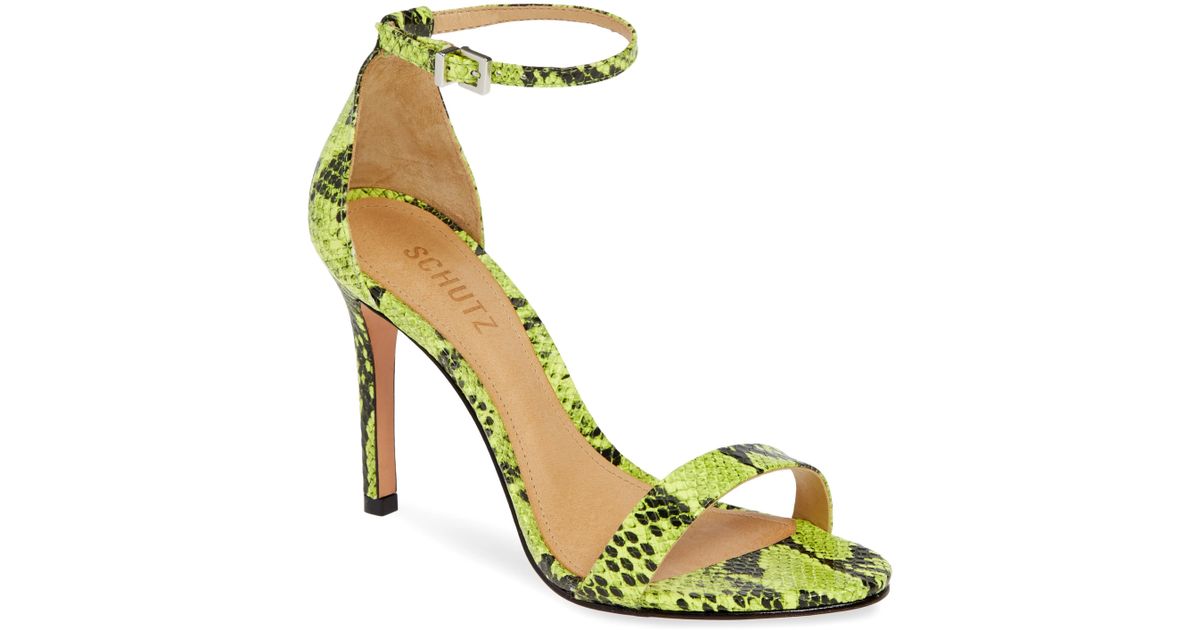 Schutz 'cadey Lee' Sandal in Neon Yellow Leather (Yellow) - Save 30% - Lyst