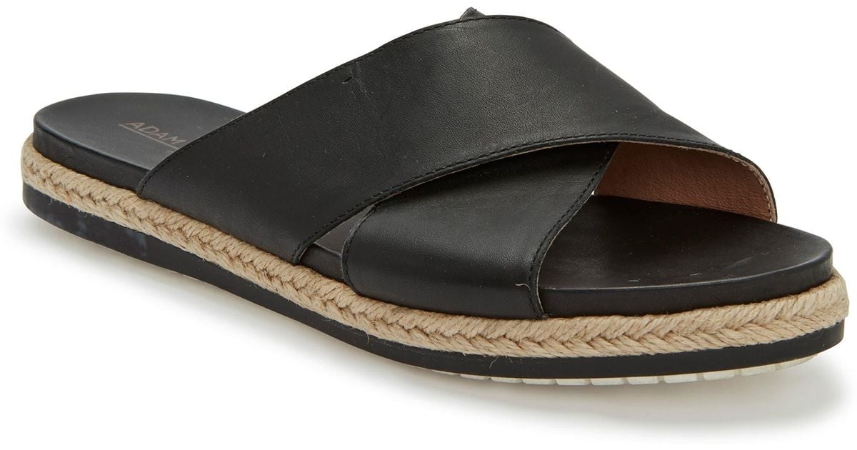 Adam Tucker Leather Reeta Slide Sandal in Black Leather ...