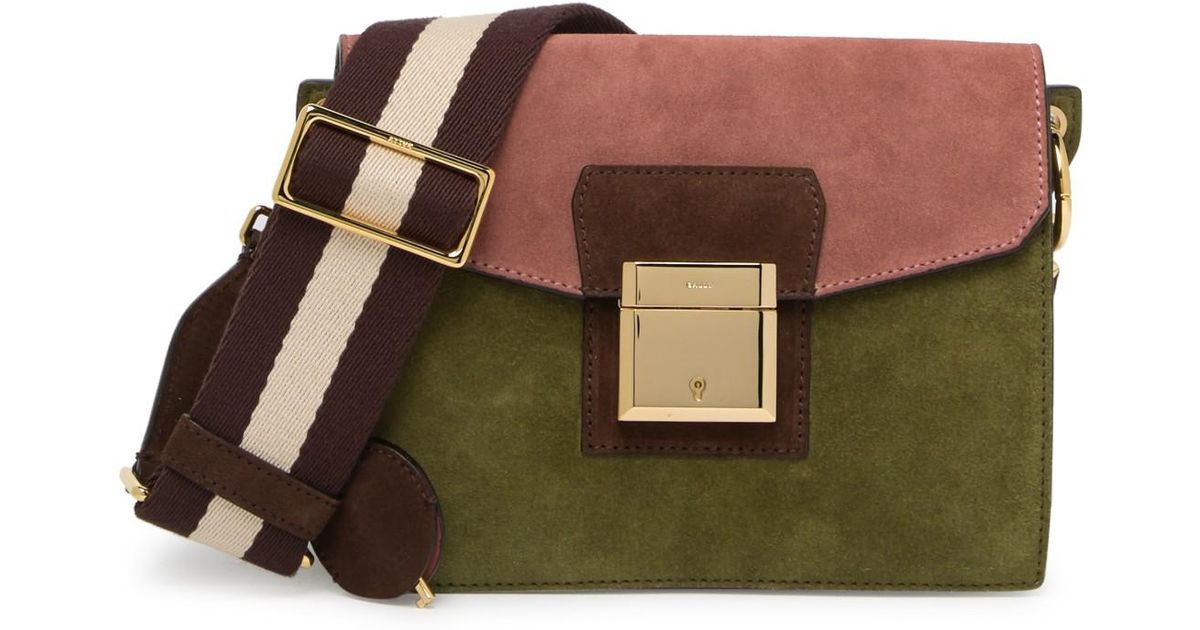 green suede crossbody bag