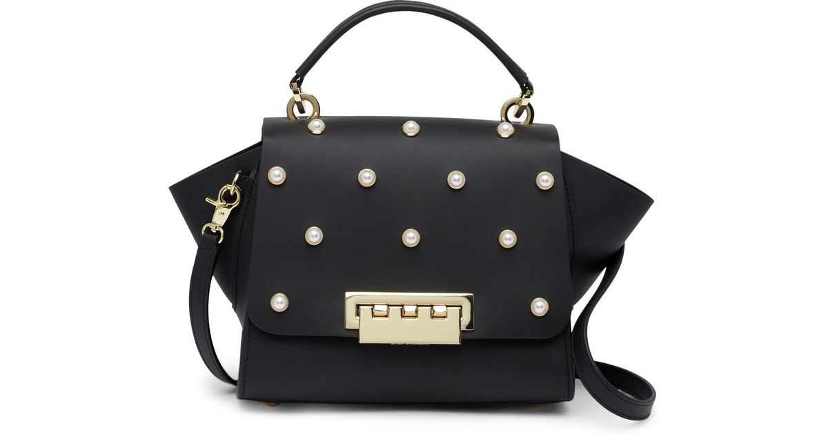 Lyst Zac Posen Eartha Iconic Faux Pearl Top Handle Leather Lyst Zac Posen Eartha Iconic Faux Pearl Top Handle Leather Crossbody Bag In Black