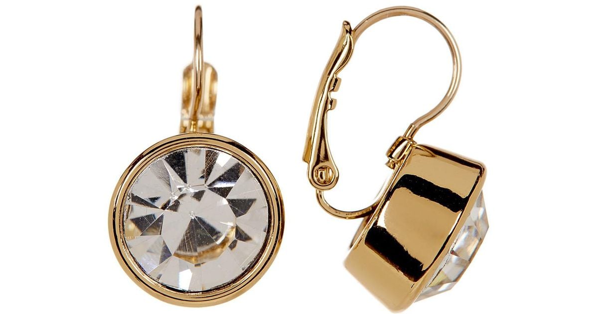 Lyst Kate Spade 12k Gold Plated Round Crystal Drop Earrings In Lyst Kate Spade 12k Gold Plated Round Crystal Drop Earrings In Metallic