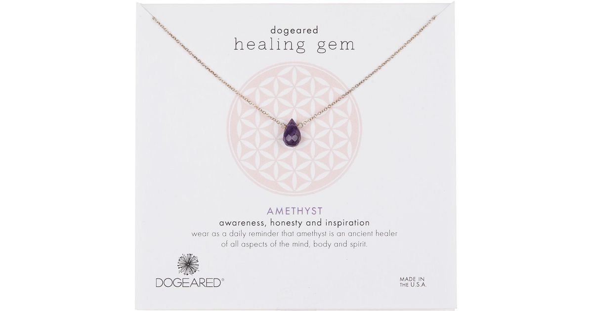 NEW Dogeared Teardrop Healing Gem Amethyst Gold Dipped Earrings