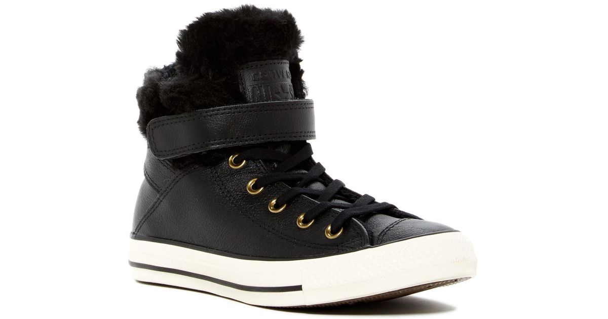 Lyst - Converse Chuck Taylor All Star Faux Fur Lined Leather High-top ...