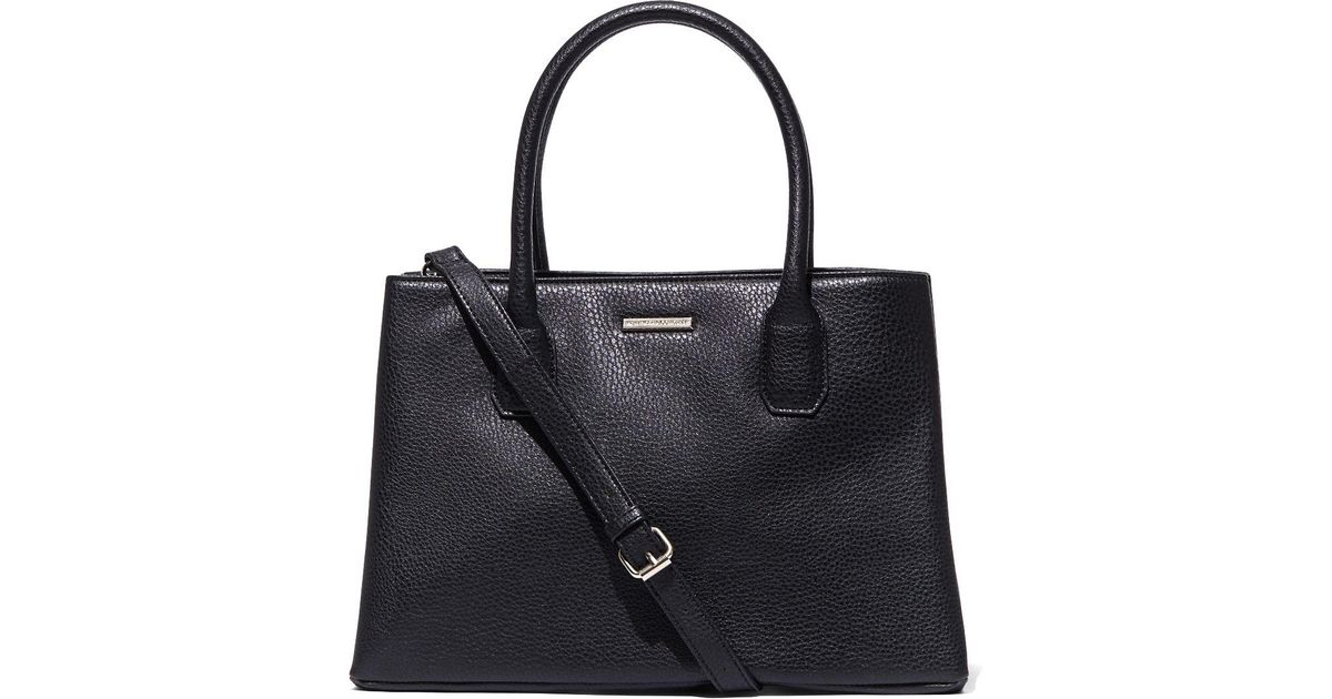 Lyst New York Company Top Handle Faux Leather Tote Bag In Black