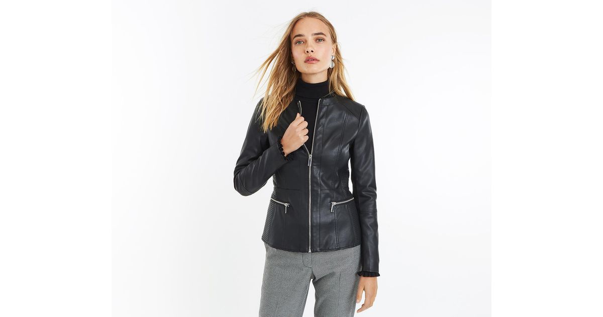 Oasis Faux Leather Jacket In Black Lyst