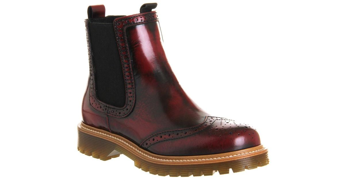 Lyst Office Charlie Brogue Chelsea Boots In Purple