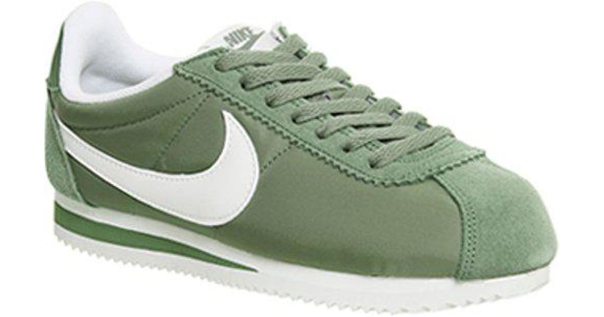 nike cortez green nylon