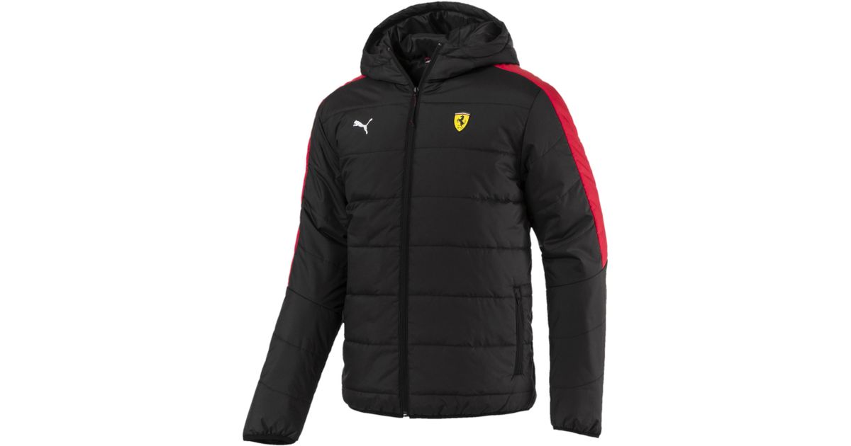 Puma Ferrari Men S T7 Lightweight Padded Jacket In Black For Lyst