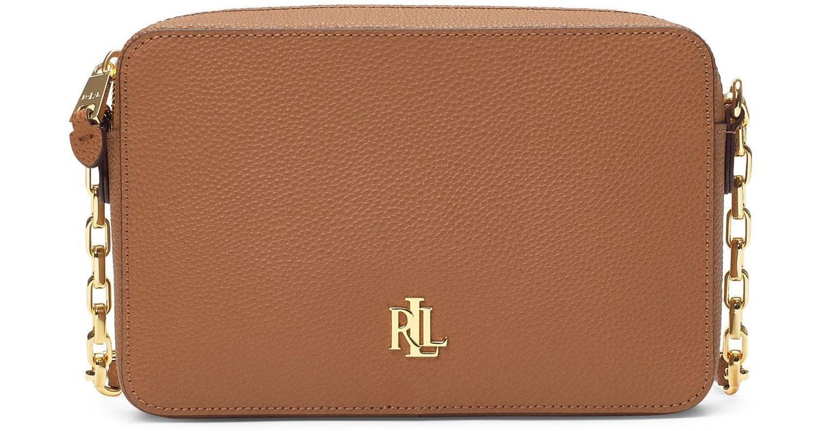 Ralph Lauren Brown Leather Brooke Crossbody Bag