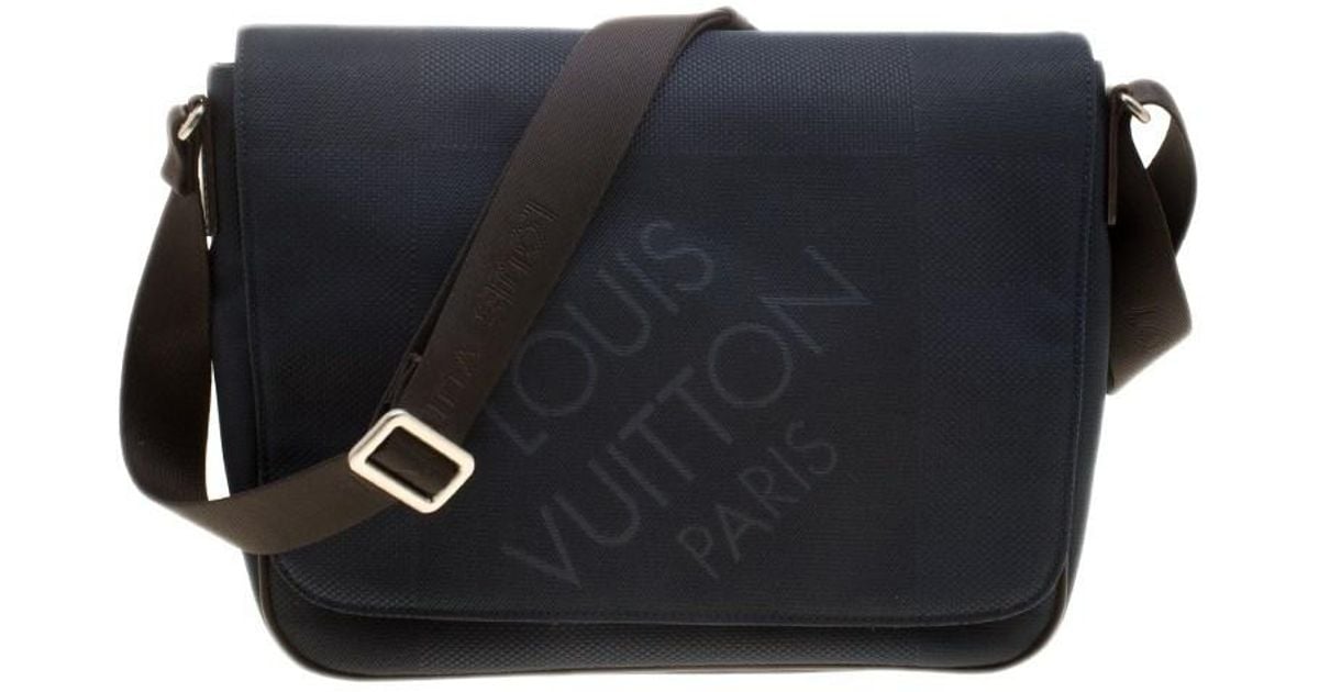 Louis Vuitton Blue/dark Brown Damier Canvas Geant Messenger Bag in Blue for Men - Lyst