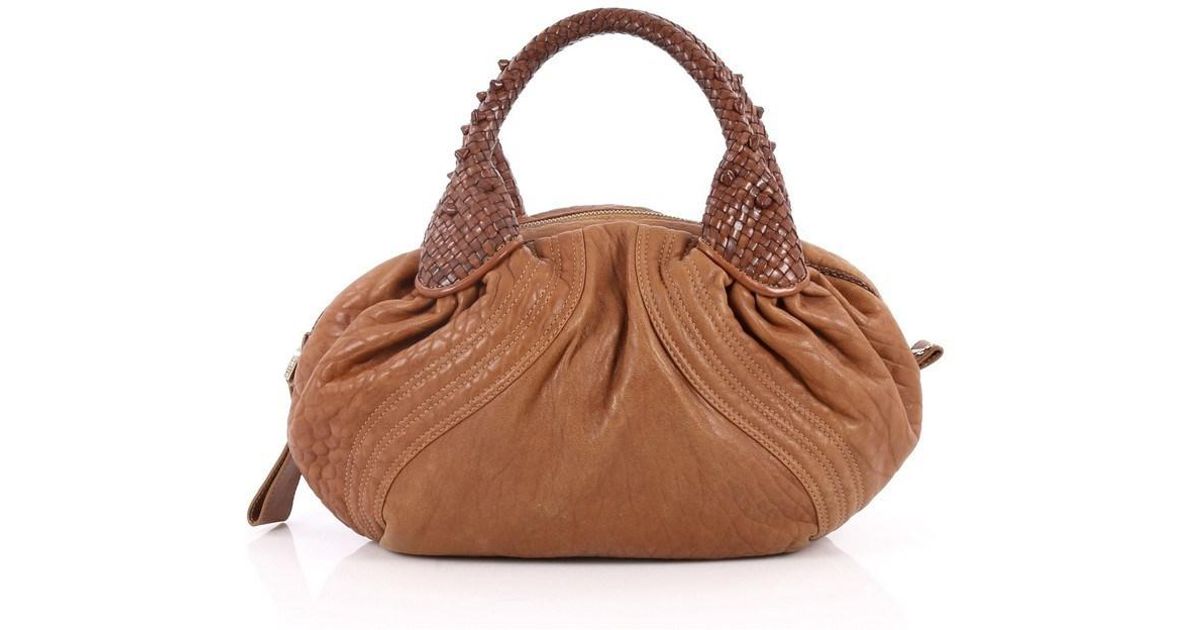Lyst Fendi Spy Bag Leather In Brown