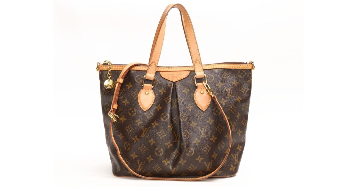 Lyst - Louis Vuitton Palermo Pm Handbag Shoulder Bag Monogram Canvas M40145 in Brown