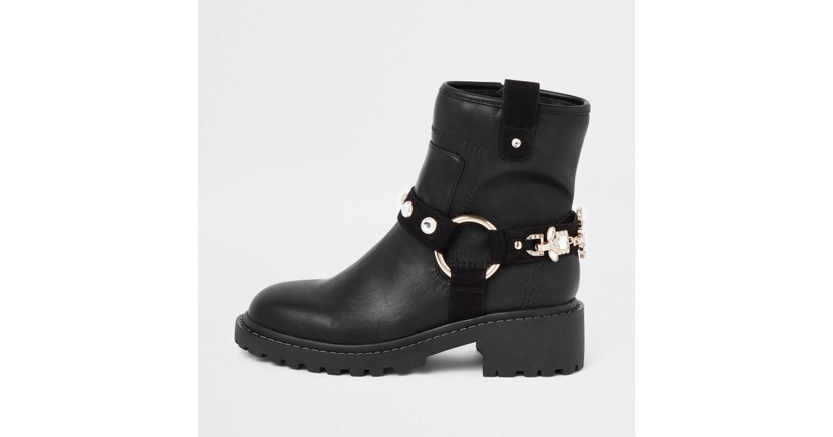 biker boots with embellishments